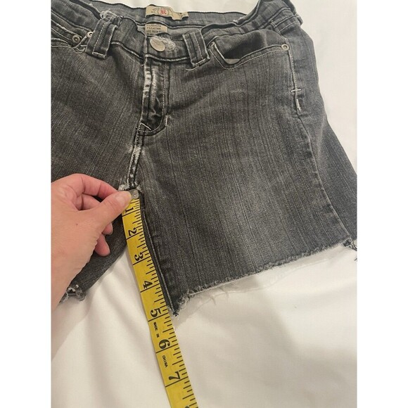 Rock & Republic Jean Shorts Juniors 9/10 Black Distressed Mid Rise 5โ - Picture 6 of 11